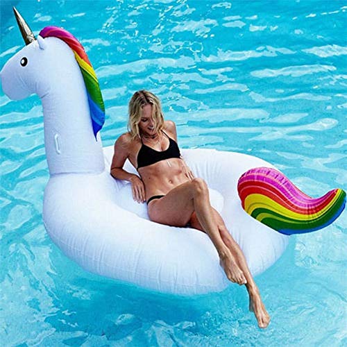 Elegent Adult Water Inflatable Toy Unicorn Floating Row Swimming Ring Water Riding Sofa White Environmental Protection PVC Summer Beach Seaside Seat 280120130cm Cute