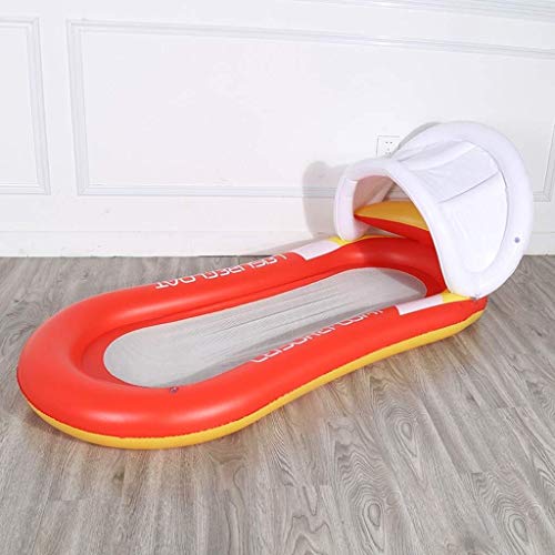 Elegent Swimming Pool Inflatable Summer Water Inflatable Floating Hammock with Awning - Swimming Pool Adult and Children Recliner PVC Swimming Pool 筏 Outdoor Water Toys Cute