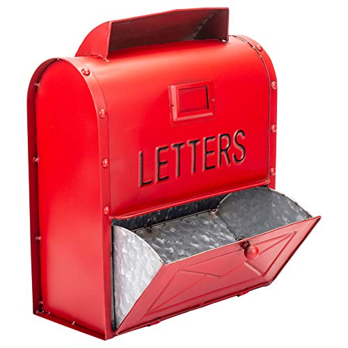 First of a Kind 15-14H Metal Mailbox Wall Décor Letters Red Stylish Look adds Modern Touch to Exterior Décor