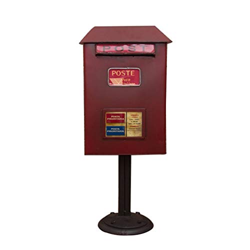 LINGLING-Model Model Decoration Metal Mailbox Mail Box Decoration Saving Money Piggy Bank Cafe Soft Home Photography Crafts Color  Red