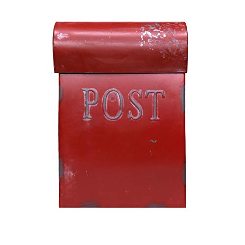 MyMicco Rustic Country Red All Metal Hinged Top Mail Post Box 625 Wide x 95 Tall - Direct to You from Our USA Warehouse Item 17691