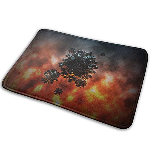 FTRGRAFE Black Fire Abstract Explosion Home Door Mat Super Absorbent Slide-Proof Front Floor MatSoft Coral Memory Foam Carpet Bathroom Rubber Entrance Rugs for Indoor Outdoor