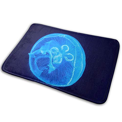 FTRGRAFE Glowing Jellyfish Underwater Home Door Mat Super Absorbent Slide-Proof Front Floor MatSoft Coral Memory Foam Carpet Bathroom Rubber Entrance Rugs for Indoor Outdoor