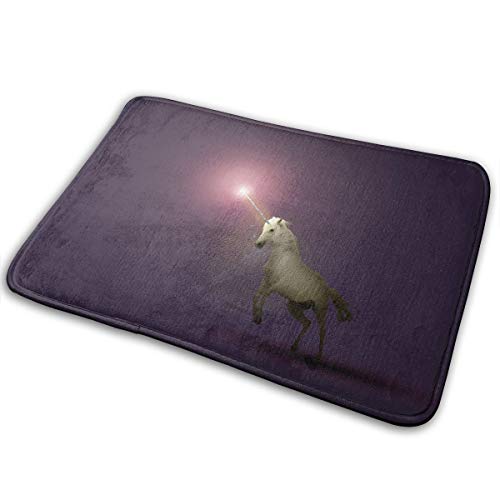 FTRGRAFE Unicorn Light Stars Home Door Mat Super Absorbent Slide-Proof Front Floor MatSoft Coral Memory Foam Carpet Bathroom Rubber Entrance Rugs for Indoor Outdoor