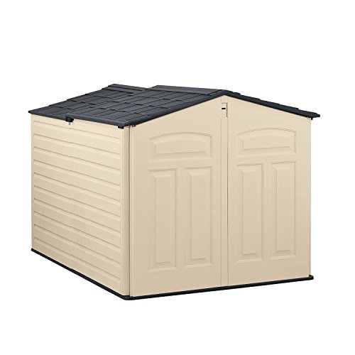 Rubbermaid Outdoor Slide-Lid Storage Shed 96 cu ft OliveSandstone 1800005