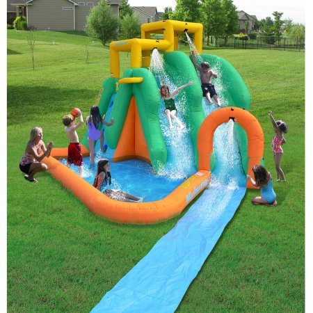 Double Tornado Blast Waterslide - 2 Twin Curved Slides  1 Slide Splashing Into The Large Pool Area  Also Includes