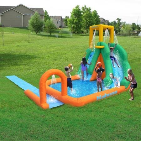 Double Tornado Blast Waterslide  Each Seam Is Double Stitched For Added Durability  Included Is A Continuous