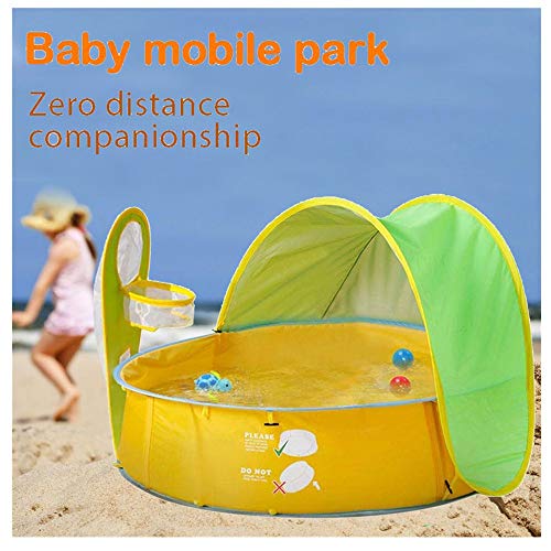 Baby Beach Tent Toddlers Pool Tents Pop Up Portable Toys Sun shelter UV Protection Shade for Infant with Carry Bag Portable Shade Pool Yellow