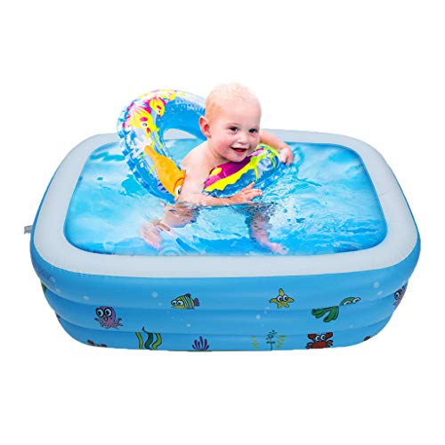 shamoluotuo Rectangular Inflatable Paddling Pool for Family Kids Water Play Fun in Summer Swimming Pool for Babies Toddlers for Adult Large Fast Set Pool for Teens Multiple Uses Pool S
