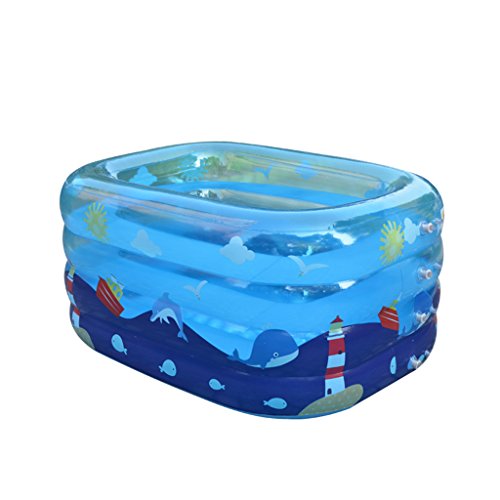LQQGXL Bath Children inflatable swimming pool thick insulated PVC baby bath transparent blue Inflatable bathtub Color  14011070cm
