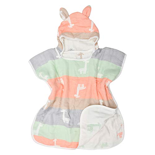 Soft Hooded Kids Bath Towel Cloak Cotton Bathrobe for Boys and GirlsPool Beach Towels for Children-Orange