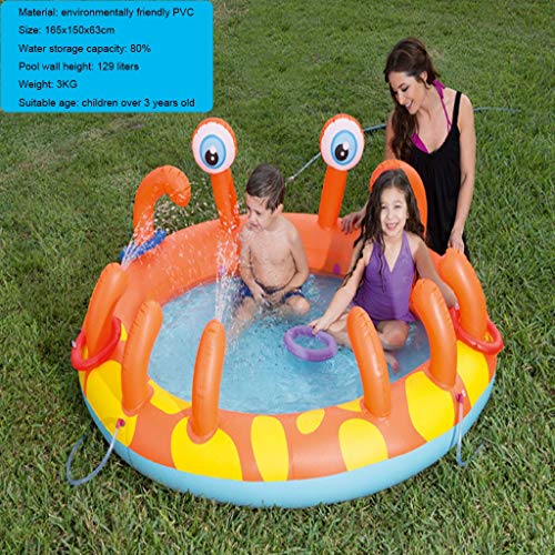 LCYCN Inflatable Pool FloatRound Inflatable Pools for Kids- Can Spray Water Children Pool Rafts Inflatable Ride-ons Water Toy180x152x66cm