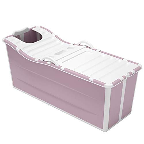 LHHL Adult Bathtub Portable Folding Bathtub Children Swimming Pool Large Freestanding Bathtub Bath Bucket for Adult With Cover Long Insulation Time Color  Pink Size  136x54x516cm