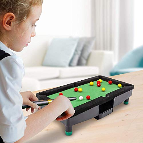 Partm Childrens Portable Mini Pool Table Outdoor Parent-Child Interactive Billiard Toy Puzzle Game Desktop Ball Billiards Home Game Children Pool Table Interactive Toy