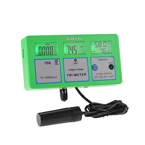 KKmoon New Professional 4 in 1 Multi-parameter Water Testing Meter Digital LCD Tri-Meter Multi-function Water Quality Monitor pH  RH  ECTDS  TEMP Multiparameter Water Quality Tester