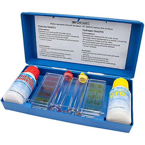 SplashTech 2-Way Pool Water Testing Kit Chlorine Ph With Carry Case