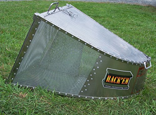 Multi-Mount Stainless SteelAluminum 44 Cubic Foot Grass Catcher by Rackem - RCMMS-OBS4 with 1 Face Plate