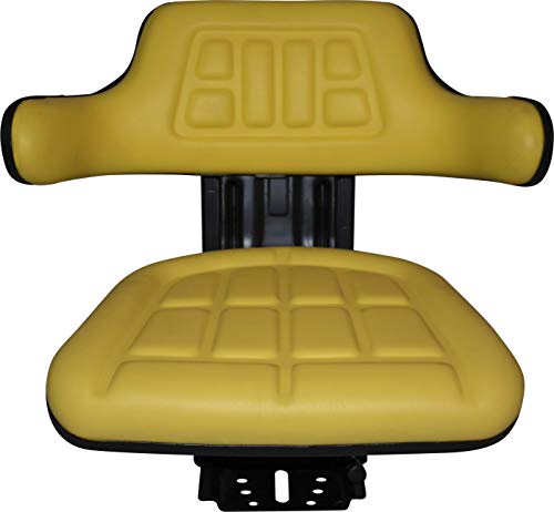 Yellow TRAC SEATS Brand Waffle Style Universal Tractor Suspension SEAT with TILT FITS John Deere 2140 2150 2155 2240 2255 5310 5400 6110