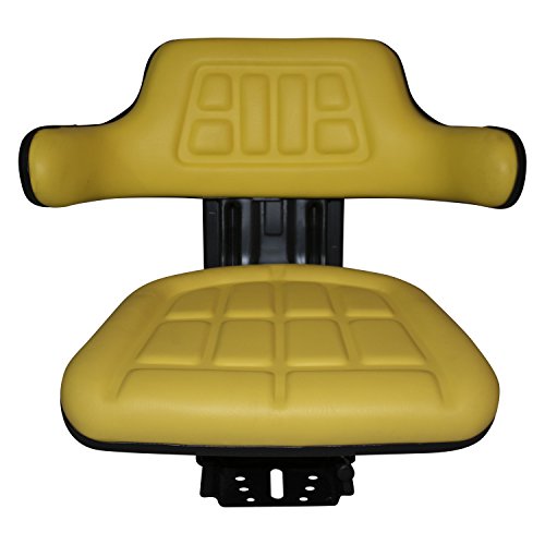 Yellow TRIBACK Style TRAC SEATS Brand Universal Tractor Suspension SEAT FITS John Deere 2750 2755 2840 2855 Fast Ship - Delivers in 1-4 Business Days