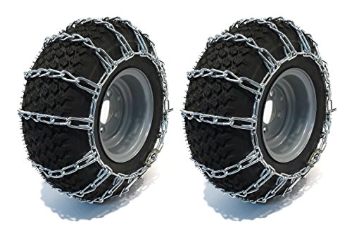 The ROP Shop 15x6-6 Tire Chains 2 Link for John Deere D L LT LTR STX Series Lawn Mower Tractors