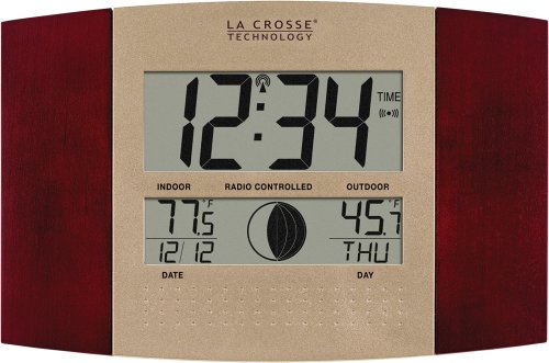 La Crosse Technology Ws-8117u-it-c Digital Wall Clock With Temperature And Moon Phase