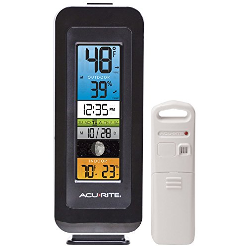 Acurite 00384rm Weather Station With Indoor/outdoor Temperature, Humidity, Intelli-time Clock And Moon Phase