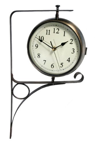Double Face Outdoor Clock with Wall Bracket - 50cm 197