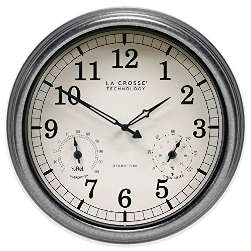 La Crosse Technology IndoorOutdoor Atomic Wall Clock in Silver