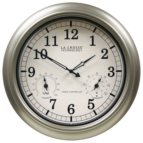 La Crosse Technology Wt-3181pl-int 18 Inch Atomic Outdoor Clock With Temperature & Humidity