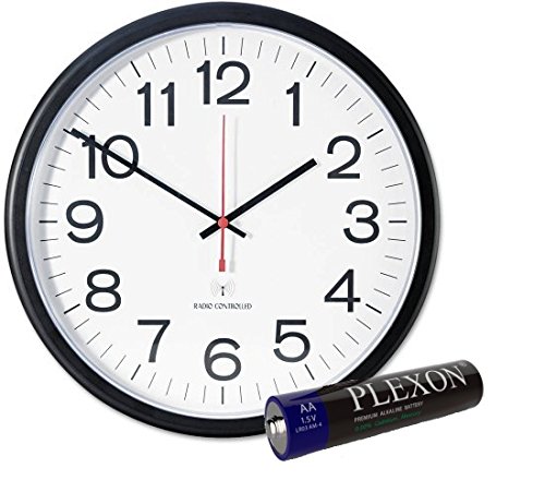 Universal Indoor/outdoor Clock, 13 1/2-inch, Black (11381)with Aa Plexon Battery Included