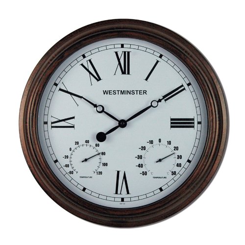 Luster Leaf 20053 Henley Outdoor Clock with Thermometer