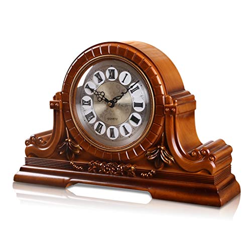 DQMSB Resin Material Clock European Clock Retro Retro Clock Living Room Table Clock Bedroom Decoration Fashion Mute Clock Creative Clock Clock