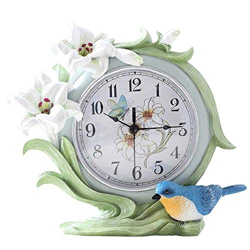 JOLLY Table Clock Personality Desk Clock Living Room Pastoral Clock Fashion Creative Decorative Clock Bedroom Mute Bell Seat Decoration