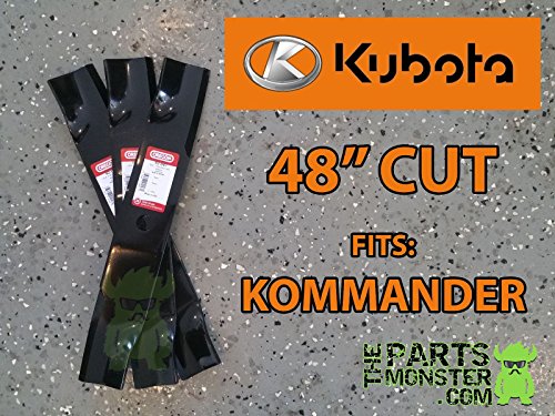 3 Pack Mower Blades Kubota Kommander 48&quot K5575-34330 K5575-97530 Zg2048 hj7-545mki94 G1560981