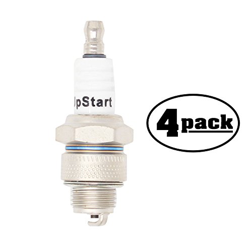 UpStart Components 4-Pack Replacement Spark Plug for Garden PRO Lawn Mower Garden Tractor with Briggs Stratton Engines - Compatible with Champion RJ19LM NGK BR2LM Spark Plugs