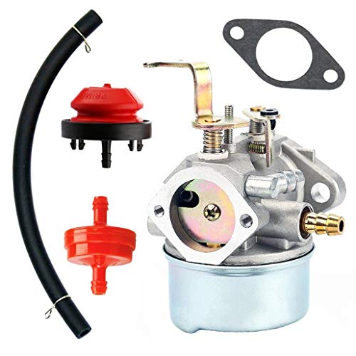 QAZAKY Carburetor with Gasket Fuel Filte Line for Tecumseh 640260 640260A 640260B 640269 632689 HM80 HM85 HM90 HM100 LH318XA LH358XA LH358EA 8Hp - 10Hp Generator Lawnmower Snowblower Tiller Chipper