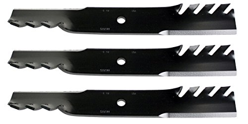 3 Pack - Usa Mower Blades Commercial Tooth Mulching Hi-lift Fits Scag 483317 Exmark Bobcat John Deere Toro