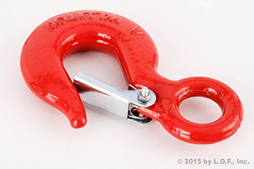 Alloy Eye Hoist Sling Hook With Latch Shackle Tow Crane Lift - 1 Ton Wll 2000lb