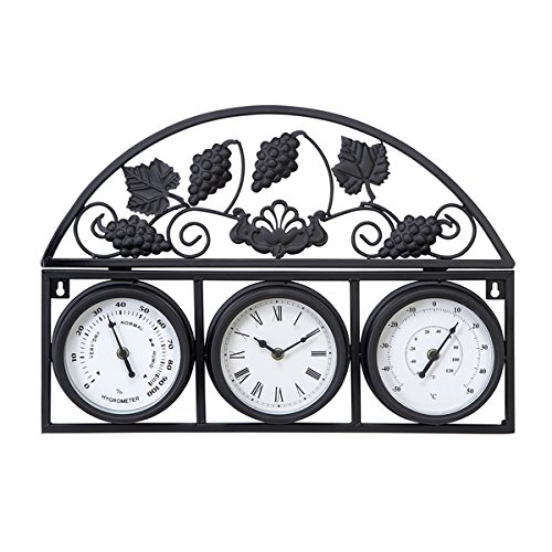 Metal Outdor Clock Thermometer