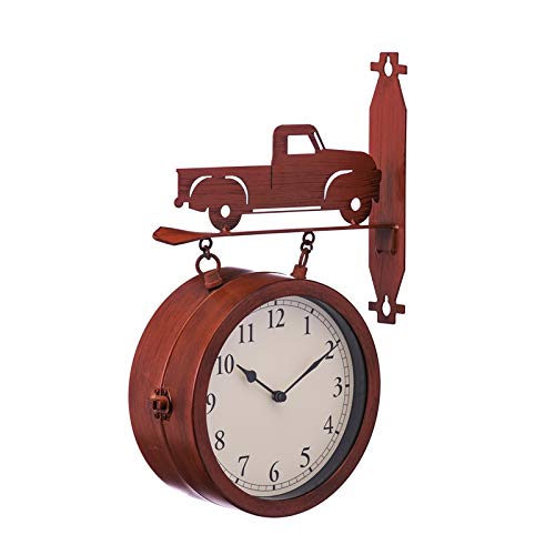 Cape Craftsmen 2-Sided Outdoor Wall Clock and Thermometer with Truck Icon