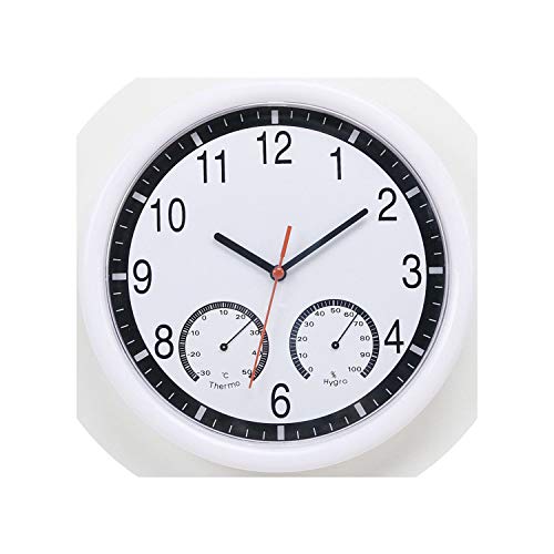 Dissee Store 10 Inch Wall Clock with Thermometer Hygrometer Non Ticking Silent IndoorOutdoor for Living Room Bedroom Decor Clock