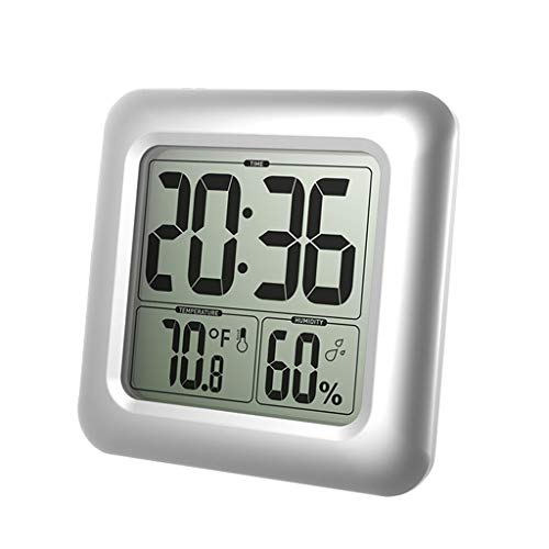 Yuayan Waterproof Digital Bathroom Shower Wall Clock Thermometer Humidity Time Display