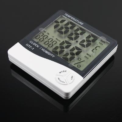 Digital Indoor Outdoor Thermometer Hygrometer Clock With Lcd Display