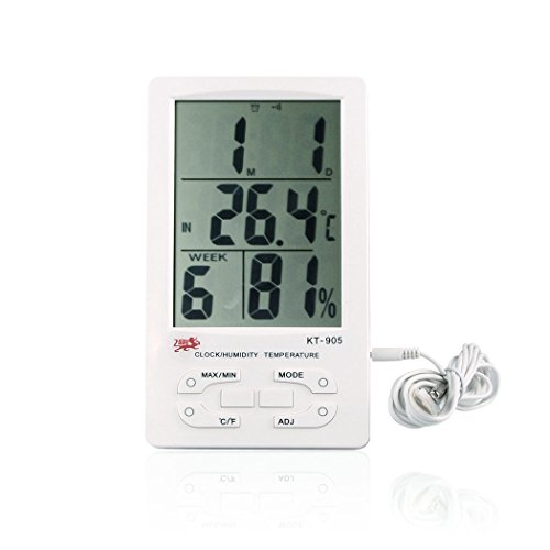 HÖTER Indoor  Outdoor Large LED Display Digital Hygro- Thermometer With Min Max And Clock
