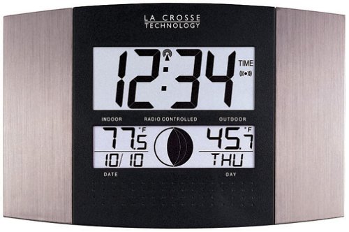 La Crosse Technology Ws-8117u-it-al Atomic Wall Clock With Indooroutdoor Temperature