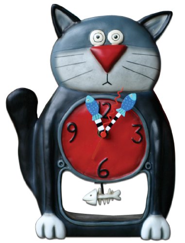 Black Kitty Pendulum Clock by Allen Designs