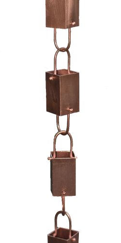 Copper Square Link Rain Chain By Rain Chains Direct 85 FT