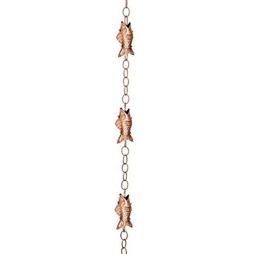 Good Directions 487P-8 Fish Rain Chain 8-12 Polished Copper