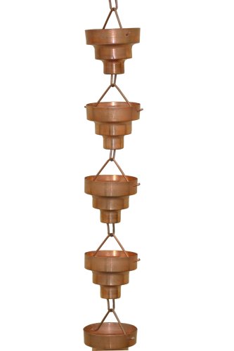 Monarch Pure Copper Bamboo Rain Chain 8-12-Feet Length