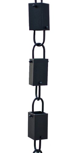 Square Link Rain Chain black By Rain Chains Direct 85 Ft